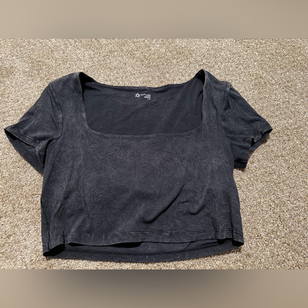 Aerie Charcoal Crop Top